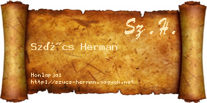 Szűcs Herman névjegykártya