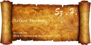 Szűcs Herman névjegykártya