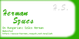 herman szucs business card