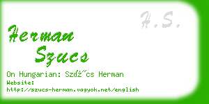 herman szucs business card